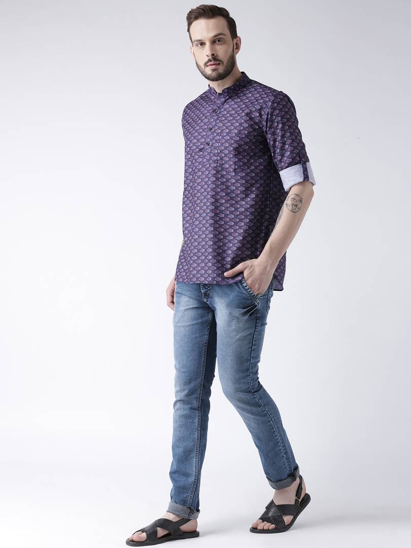 Multicoloured Cotton Blend Printed Kurtas